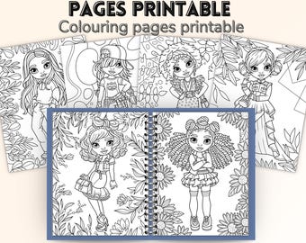 30 Modepuppen Malvorlagen | Stilvolle Mädchen Printables | Spaß Kinder Malbuch | Digitaler Download | Niedliche Ausmalbilder zum Thema Puppen