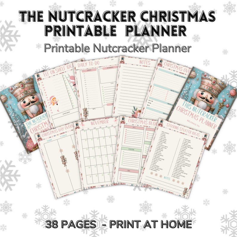 Nutcracker Christmas Planner Printable - 38 Page Holiday Organizer ...