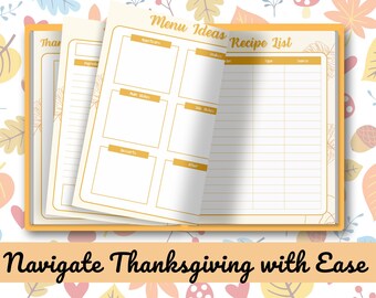 Orange Thanksgiving Planner: 96-Page Organizer (Digital Download)