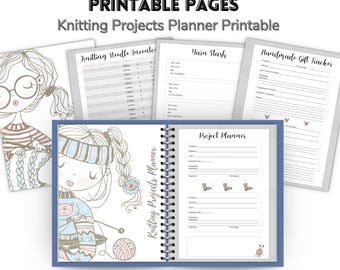 Knitting Projects Planner Printable, Knitting Planner, Yarn Stash Tracker, Knitting Journal, Needle Inventory, Knitting Project Organizer