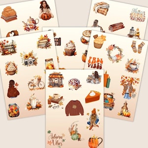 80 Herbst Digitale Aufkleber | GoodNotes Herbst Aufkleber | Gemütliche Herbst-Planer-Aufkleber für digitale Planer und Sammelalben, Aufkleber-Bundle