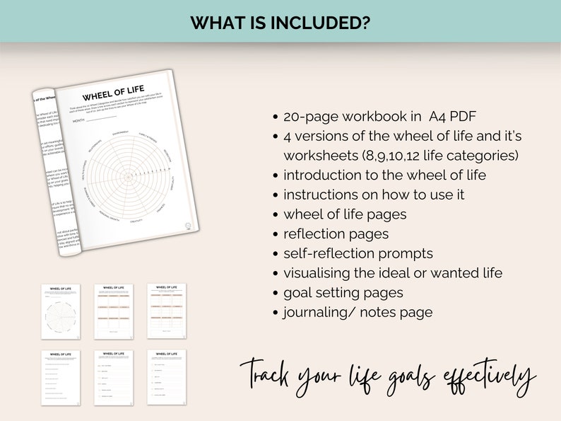 Wheel of Life Planner - Goal Setting Template - Life Balance Workbook ...