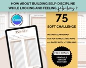 75 Soft Challenge Tracker Digital, Editable 75 Soft Tracker, Workout Tracker, Exercise Tracker, Fitness Challenge, Meal Prep Planner