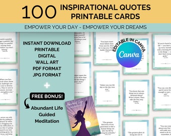 Inspirational Quotes Cards, Daily Motivation Cards, Inspirational Messages, Printable Quote Wall Art, Positive Quotes Printable, Quote Print