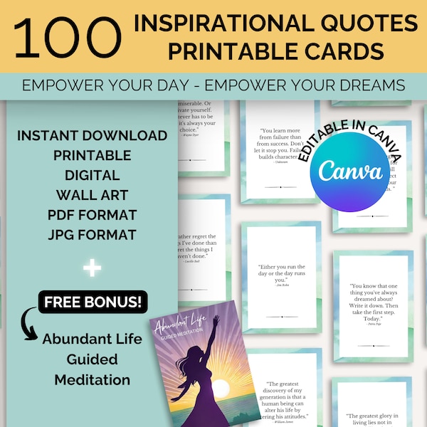 Inspirational Quotes Cards, Daily Motivation Cards, Inspirational Messages, Printable Quote Wall Art, Positive Quotes Printable, Quote Print