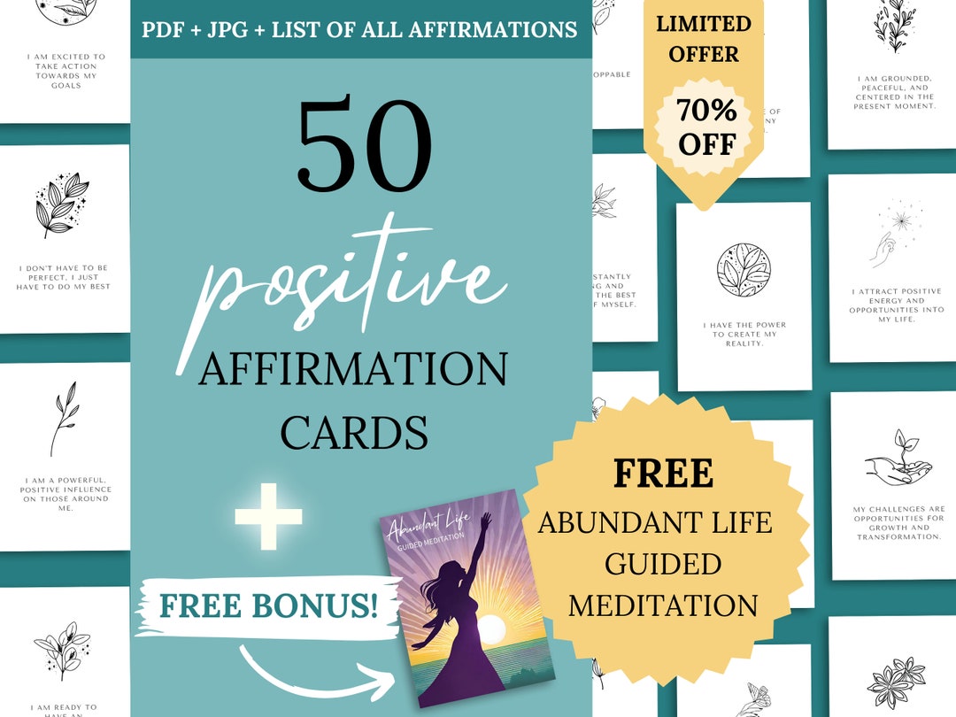 Positive Affirmation Cards Printable Words of Affirmation - Etsy