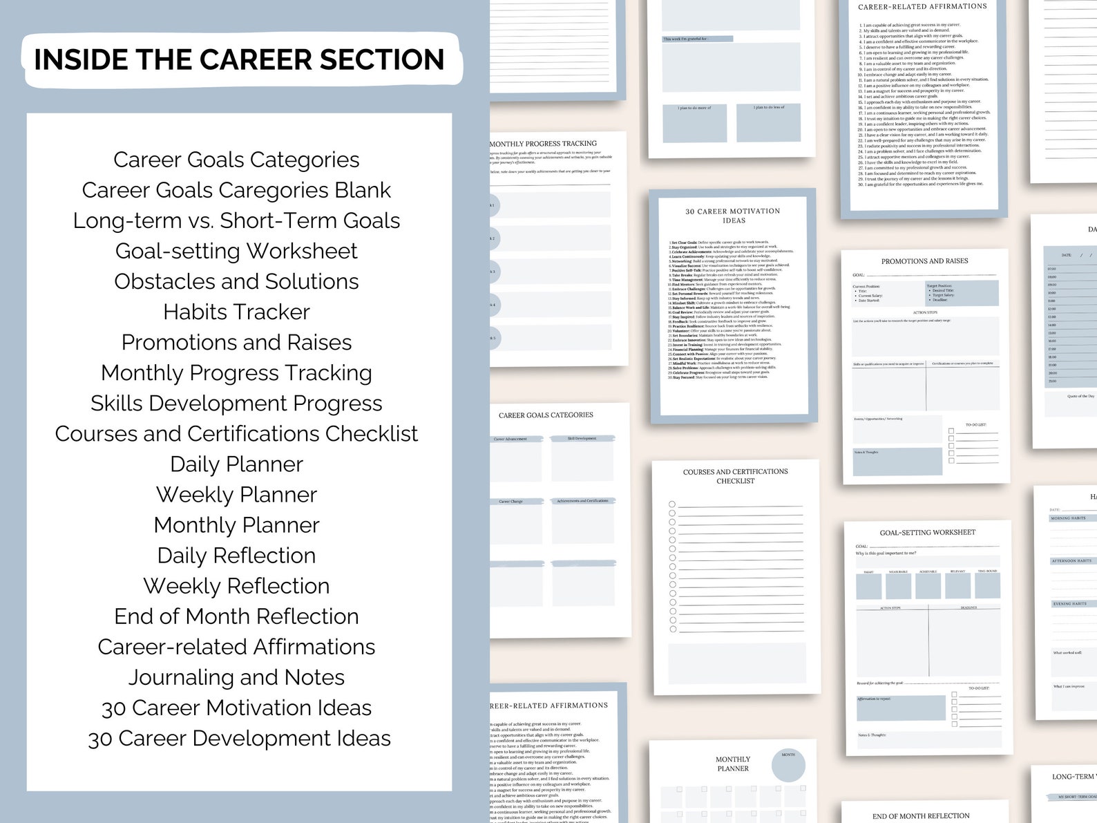 Printable Life Goal Planner Bundle, Smart Goal Setting Planner, Life ...