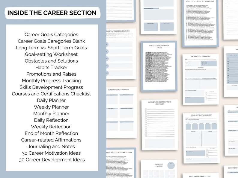 Printable Life Goal Planner Bundle, Smart Goal Setting Planner, Life ...