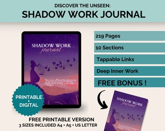 Shadow Work Journal with Prompts - Guided Therapy Workbook for Inner Child - Digital Workbook for Mental Health - 200+ Prompts for Healing