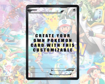 Przezroczysty szablon karty Pokemon PNG: Stwórz spersonalizowany prezent, zaproszenie, prezent świąteczny i nie tylko