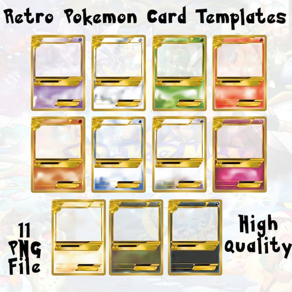 Customizable Pokemon Card Templates Pack -  Distressed Design, Dıgıtal download - 5x7 Digital Download - Create Your Own Personalized Card