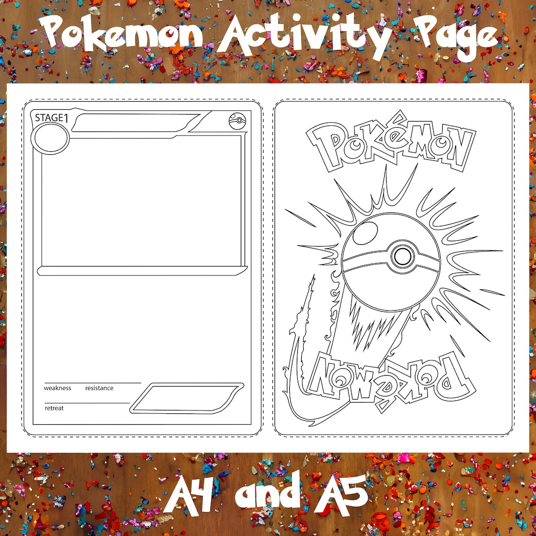 Paint your own pokemon card diy coloring craft activity kit etsy