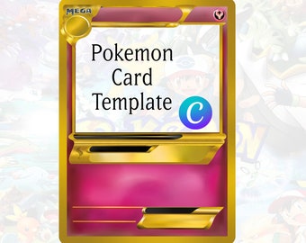 Spersonalizowana pusta karta Pokemon z wróżką - spersonalizowana ramka na zdjęcie zwierzaka - wyjątkowy prezent - kolekcjonerski rekwizyt fotograficzny - szablon Canva