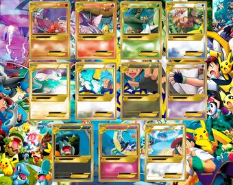 Szablon karty Pokemon w stylu retro Mega PNG: Stwórz własną kartę Pokemon, stwórz spersonalizowany prezent, zaproszenie, prezent świąteczny i wiele więcej