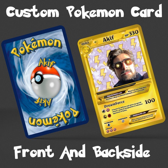 Custom Poke Card With Photo, Name & Text - UK