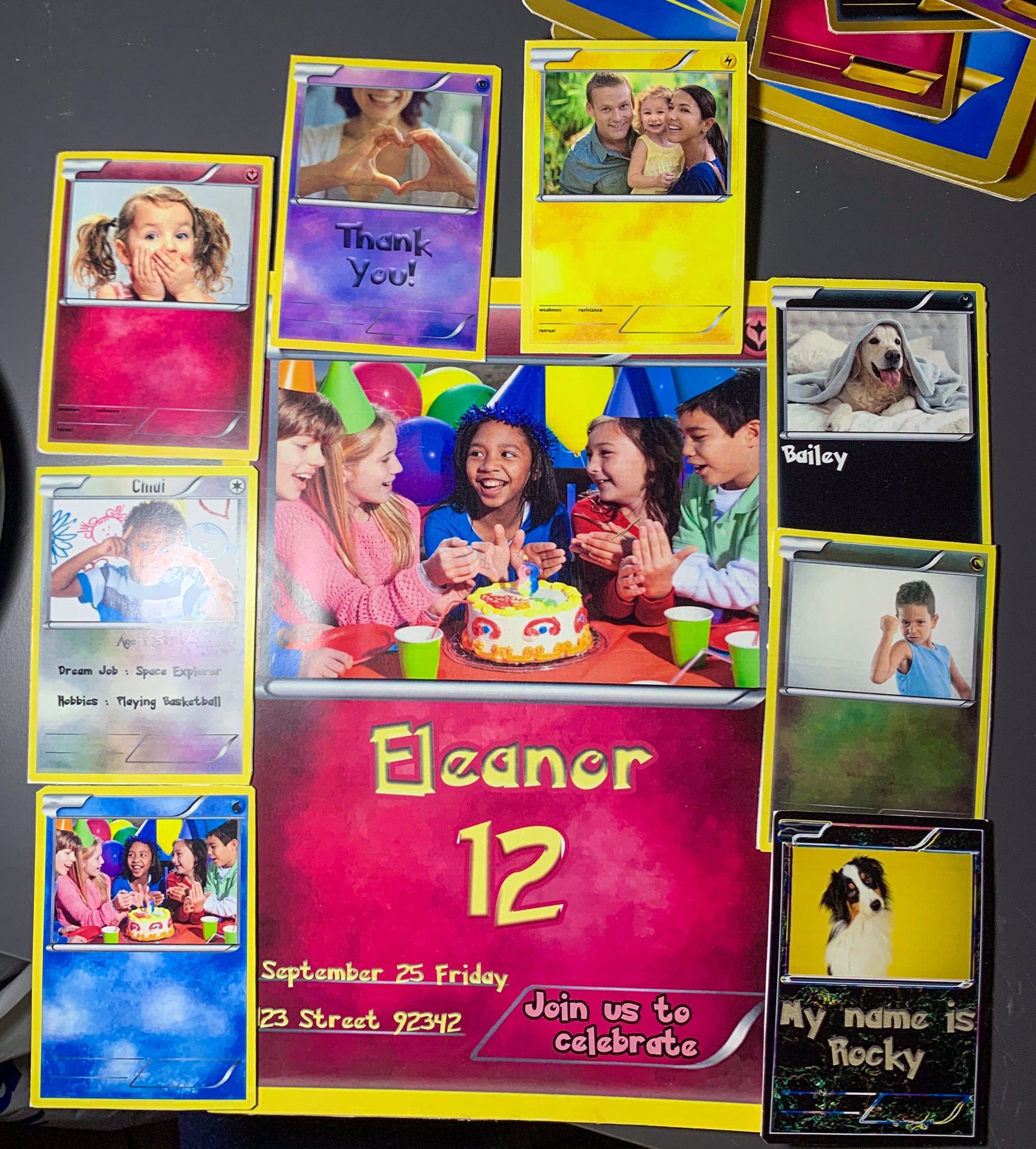Custom Pokemon Card Templates - Digital PNG Pack for Kids & Pets - DIY ... image.