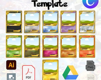 Custom Pokemon Card With Canva Frame Template , Craft Your Adventure with  SVG, ai, PDF, PNG, and Canva Frame