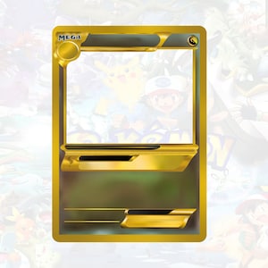 Carta Pokemon Mega Drago personalizzabile - Modello di carta commemorativa e animale domestico fai-da-te - PNG di alta qualità