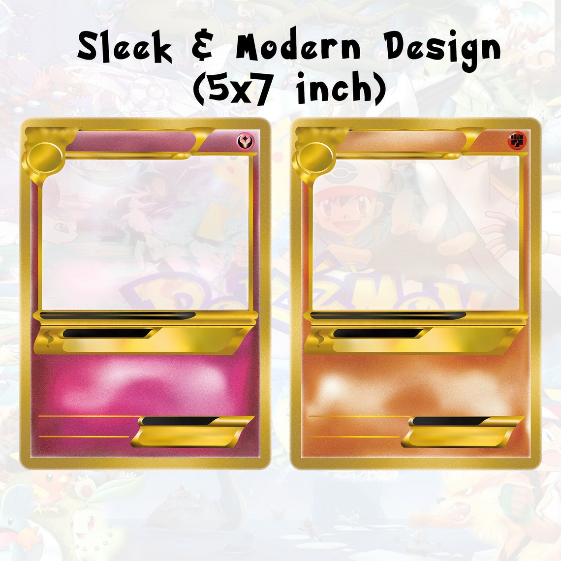 Customizable Pokemon Card Templates Pack Distressed Design, Digital ...