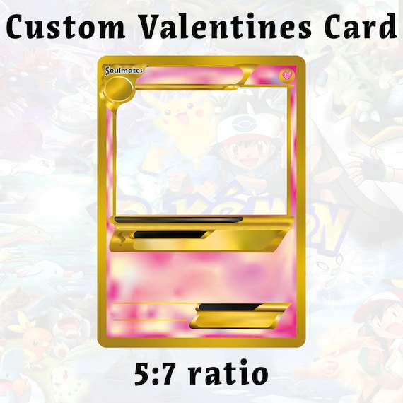 gold pokemon valentine card Valentines Day / Anniversary Pokemon Valentine Card Template SVG