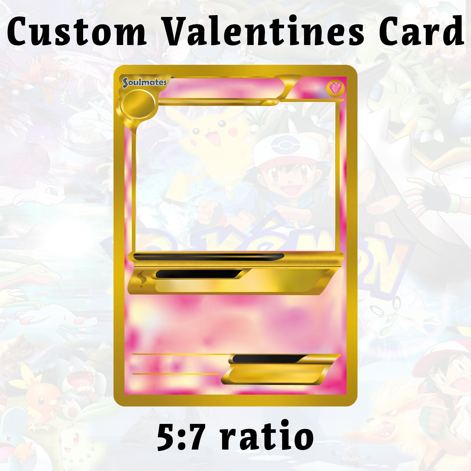 Pokemon Valentine Card Template SVG and PNG - Etsy