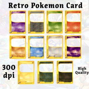 Modèle PNG de carte Pokémon rétro : créez votre propre carte Pokémon, un cadeau personnalisé, une invitation, un cadeau pour la Saint-Valentin, etc.