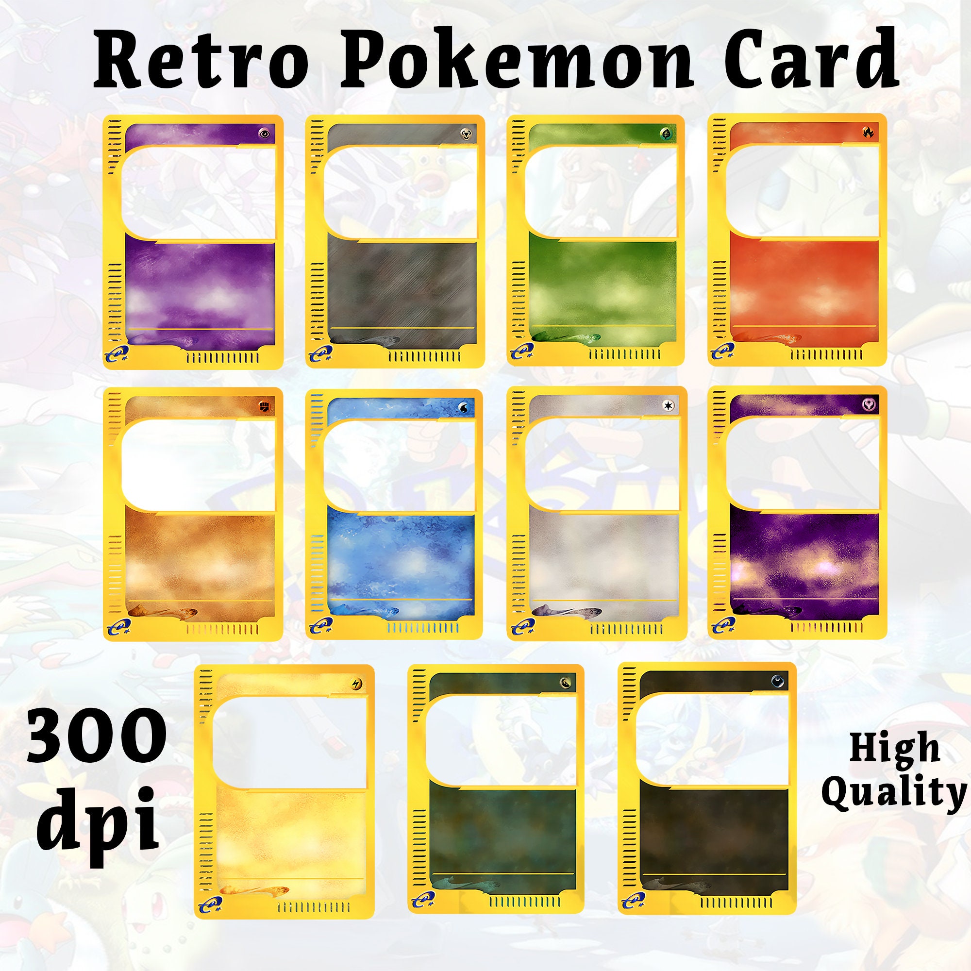 Blank Pokemone Card Template - Etsy