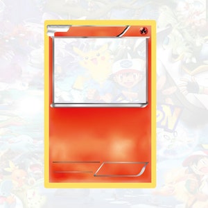 Modèle de carte Pokémon personnalisé Feu PNG