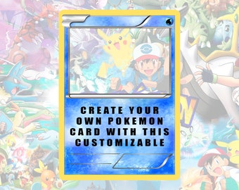 Oryginalny szablon karty Pokemon Wodny