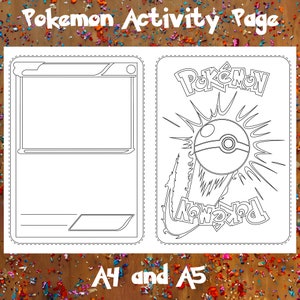 Coloriage carte Pokémon - Imprimable travaux manuels et activités de fête - PDF et PNG