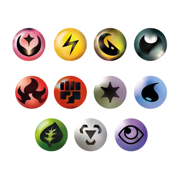 Pokemon Energy Type Icons Bundle - SVG - PNG - AI