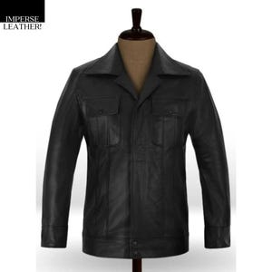 Elvis Presley 1968 American singer comeback special Black leather Jacket - Vintage Artist Stage Costume Outfit For Tribute - Gift For Him
