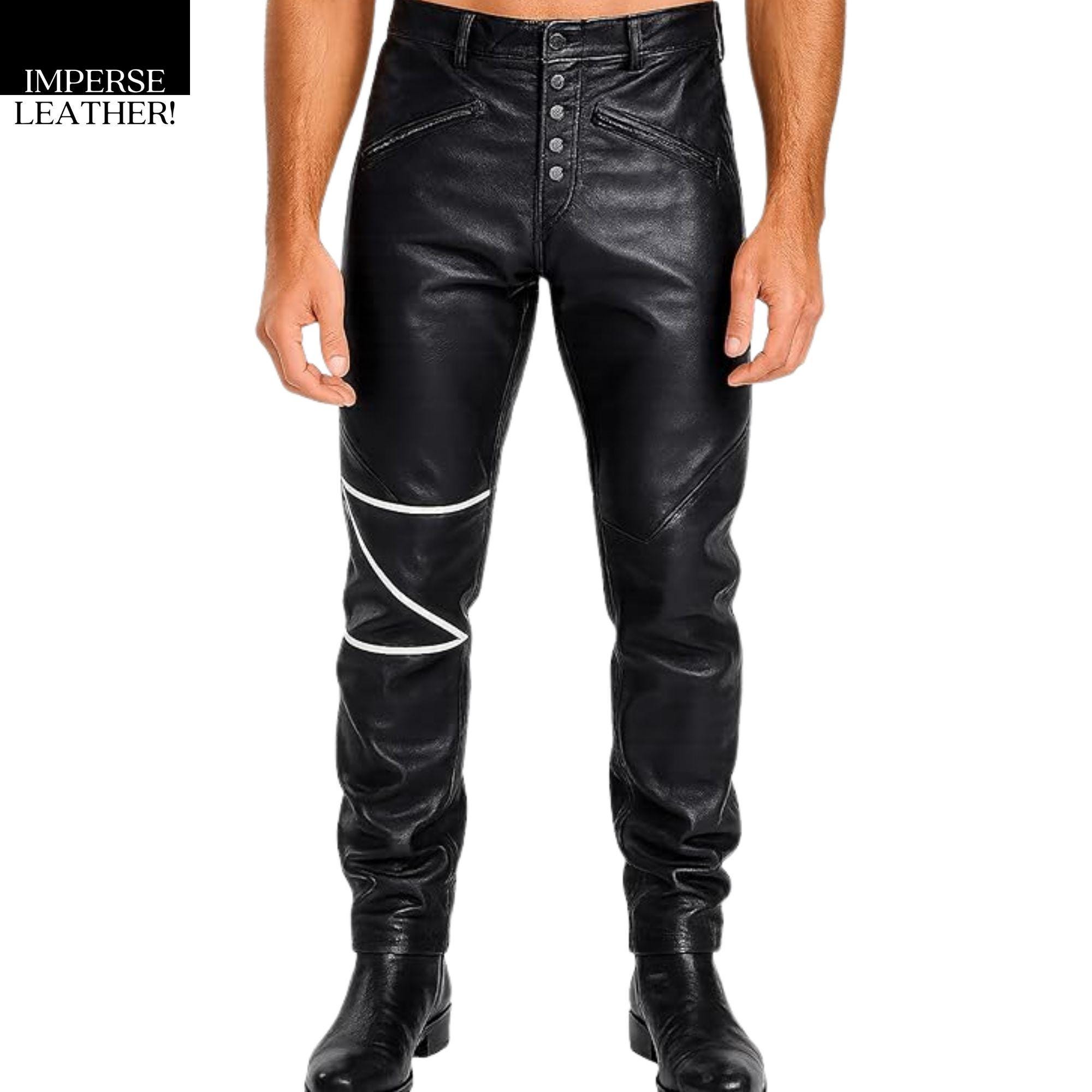 90s Leather Jeans - Etsy