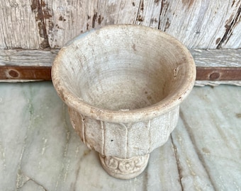 Jardinera de mármol decorativa para interior y exterior, Jardinera hecha a mano, Objeto de arte, Arte coleccionable, Regalo de inauguración de la casa, Decoración del hogar, Maceta de mármol