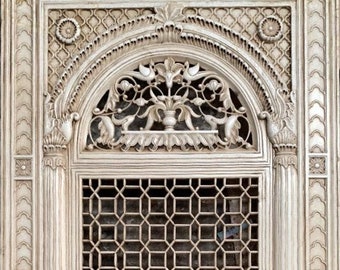 Designer Marble Wall Panel, Carved Floral Jaali, Mughal Wall Art, Vintage Inspired Marble Art, Bohemian Panel,Indian Marble Panel,Home Decor