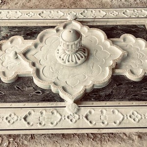 Black Inlay Inbuilt Water Tank Fountain, Carving Marble Fountains, Outdoor Fountain, Garden Decor, Collectible Artwork, Mughal Inspired Work
