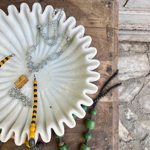 White Marble Bowl, Handcraved Marble Bowl, Decorative Bowl, Collectible Plate, Round Bowl, Marble Scalloped Bowl, Marble platter, Marble pot