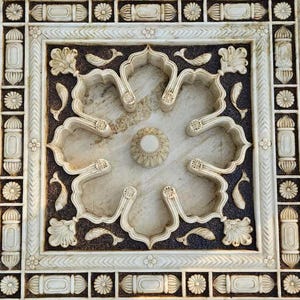CUSTOM ORDER FOR Jess Ziman Large 100% Natural Stone Art, Marble Mughal Fountain, Handcrafted Outdoor Fountain,Carved