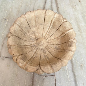 Natural Old Marble Bowl, Fruit Bowl, Collectible Dish, Marble Floral Bowl, Decorative Trays, Carved Serving Bowl, Gifts for Her, Home Decor