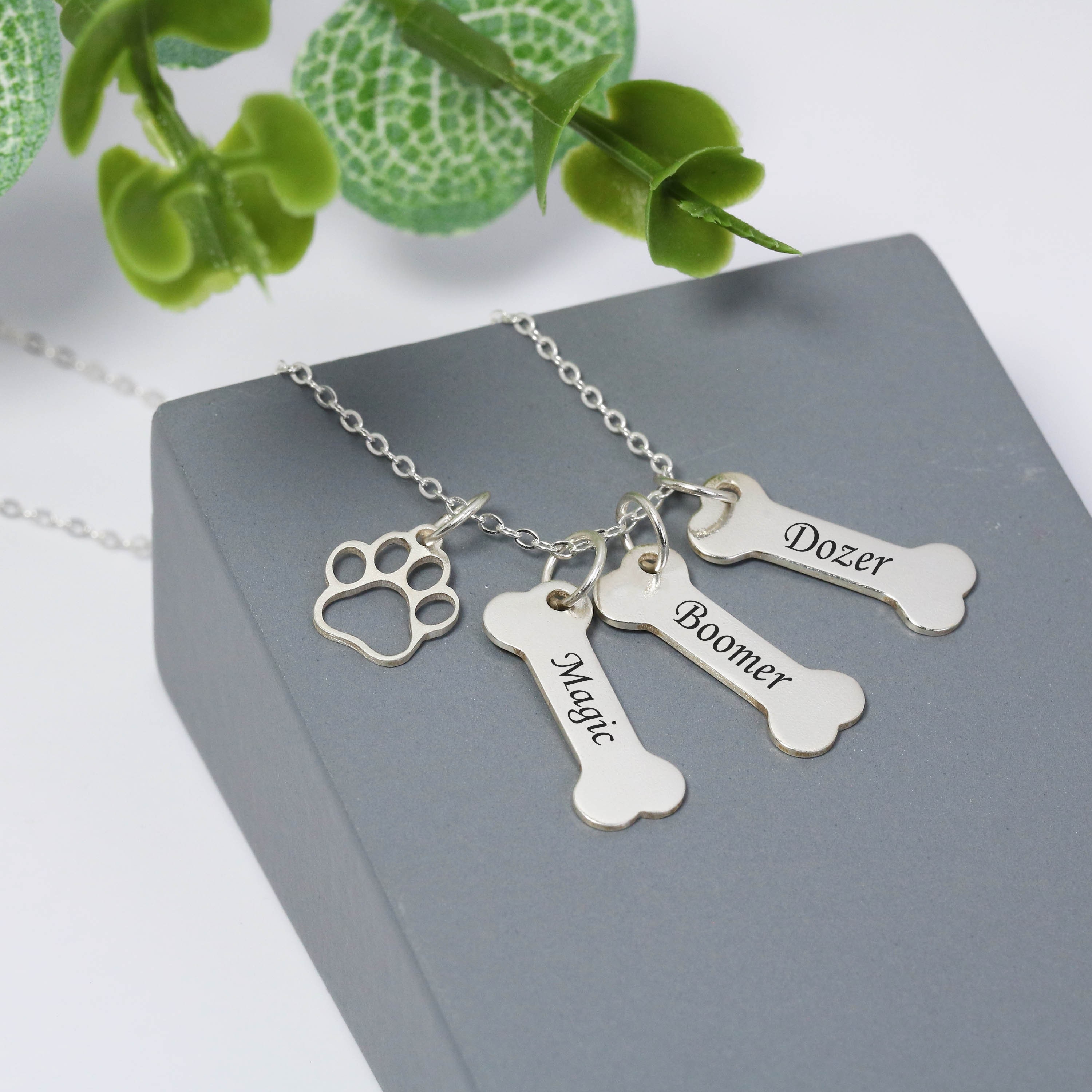 Dog bone necklace with name online