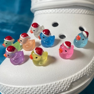 Glow In The Dark Santa Rubber Duck Shoe Charm