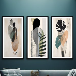 Boho-Nordic Fusion | 4500x9000px | 300dpi | .JPG | 1:2 Ratio | Muted Palette | Nature-Human Harmony | Ultra-High Res | Contemporary Artwork