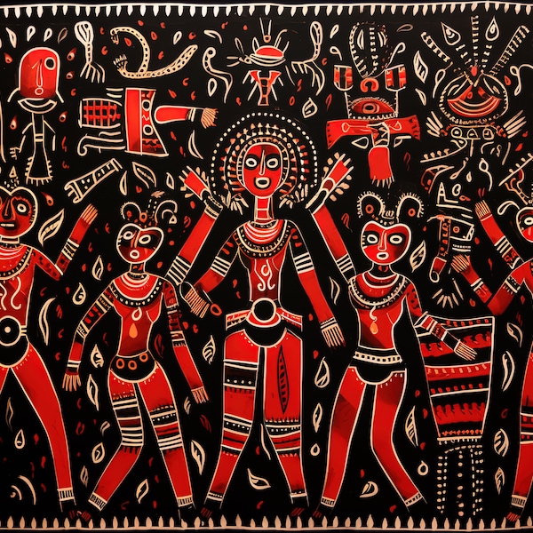 Ultra-High Resolution 7680 X 5664, Indian Tribal Art, Very detailed, Wall Art, Digital Artwork, Ideal for canvas print, Instant Download