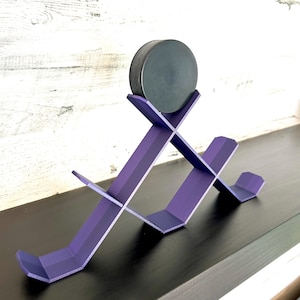 Hockey Puck Stand, Puck Holder, Hockey Player Gift, Coach Gift, NHL Puck Holder, Women&#39;s Hockey Puck Stand, PWHL, Women’s Hockey, Purple