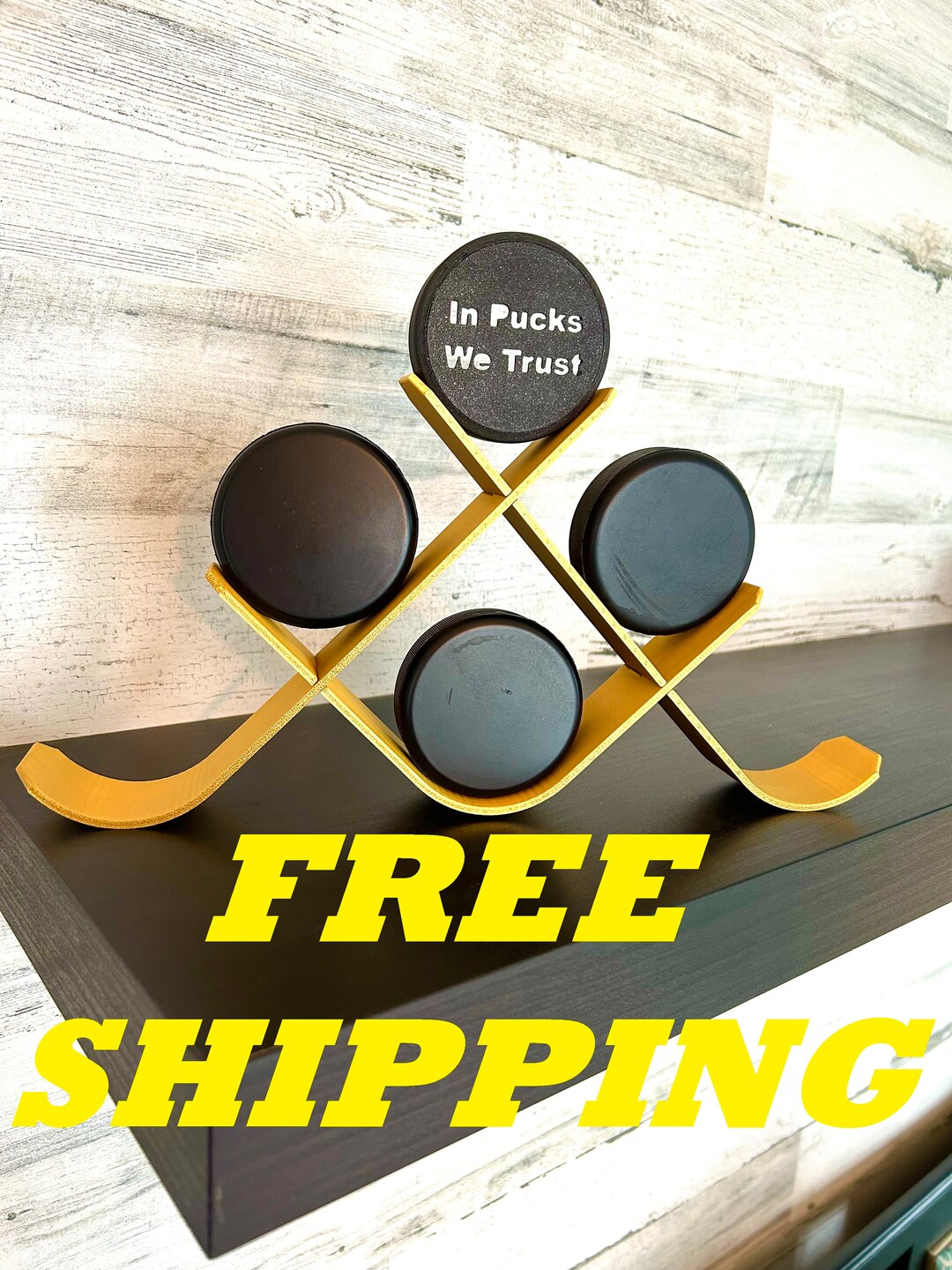 Hockey Puck Stand/puck Holder/hockey Puck Display/6 Puck Holder, Made