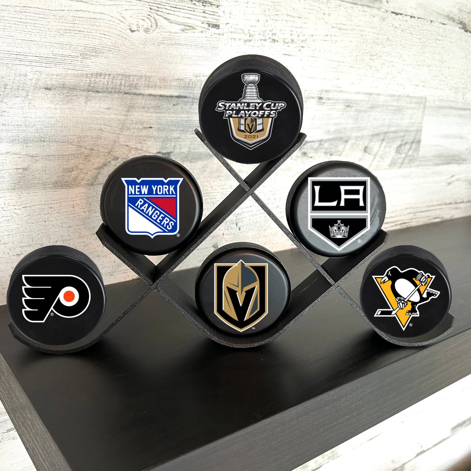 Hockey Puck Stand/puck Holder/hockey Puck Display/6 Puck Holder, Made