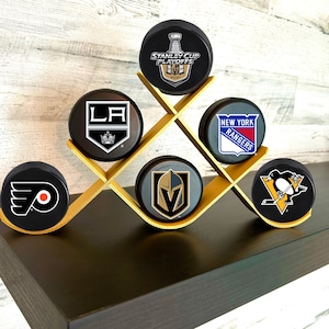Hockey Puck Stand/Puck Holder/Hockey Puck Display/6 Puck Holder, Made in USA/Autographed Puck Holder/ Sports Memorabilia Game Puck/Red Wings