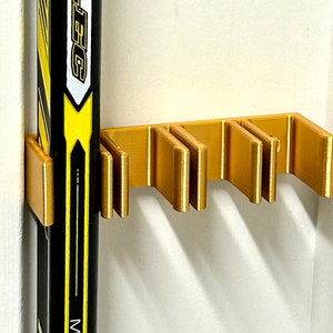 Hockey Stick Wall Holder (2 sticks, 4 sticks) for Adult Stick/Organize hockey gear/ Wall-mountable Hockey Stick Rack/Ice Hockey Stick Holder
