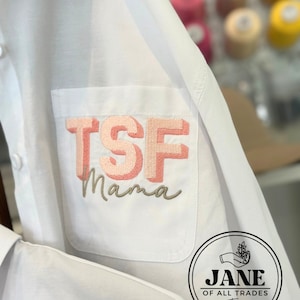 Custom Embroidered White Button Down embroidered button down top for bride embroidered shirt for mom personalized embroidered white shirt