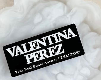 Custom name badge Acrylic personalized magnetic business name badge employee name tag acrylic name tag clip custom first and last name plate